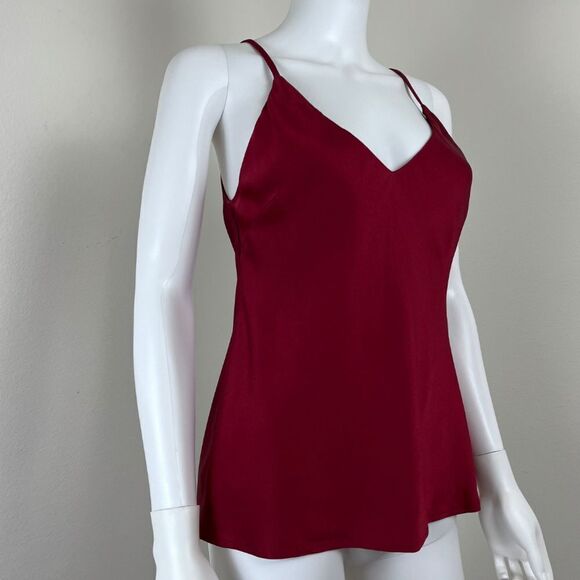 Chloe Kristyn Size S Bettina Benson Camille Red Satin Holiday Party Cami NEW Top - Picture 13 of 14